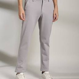 Men Slim Fit Flat-Front Trousers-picture-34