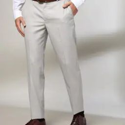 Men Flat-Front Regular Fit Trousers-image-9