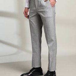 Men Slim Fit Flat-Front Trousers-image-82