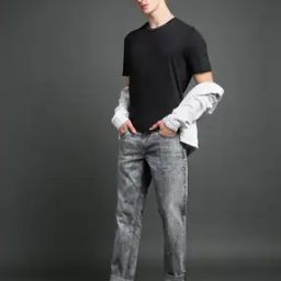 Men Acid-Wash Straight Fit Jeans-image-39