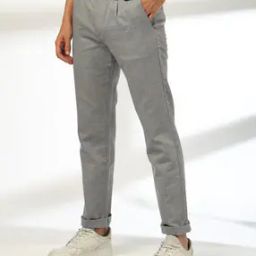 Men Tapered Fit Pleated Chinos-image-57