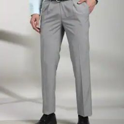 Men Slim Fit Pleated Trousers-image-41