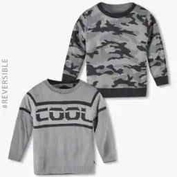 Boys Camouflage Print Reversible Sweater-picture-27