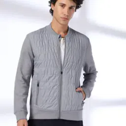 Men Quilted Regular Fit Bomber Jacket-image-27