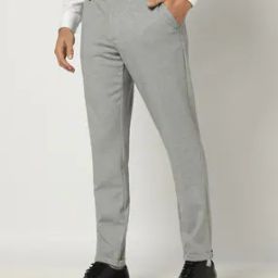 Men Patterned Slim Fit Flat-Front Trousers-image-49
