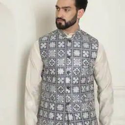 Men Regular Fit Embroidery Nehru Jacket-26