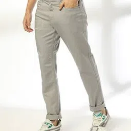 Men Flat-Front Tapered Fit Chinos-image-80