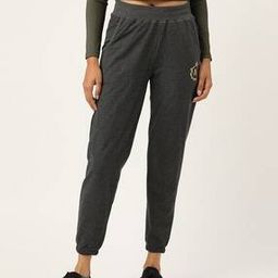 Women Typographic Joggers with Elasticated Waist-image-82