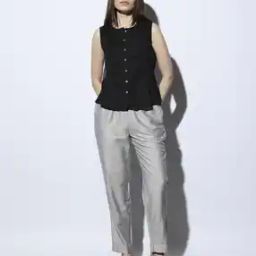 Women Tapered Fit Pants with Insert Pockets-image-68