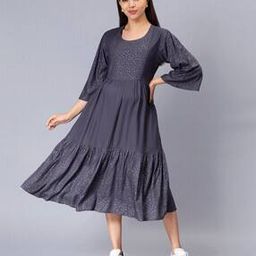 Micro Print Tiered  Dress-image-39