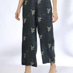 Women Leaf Print Relaxed Fit Palazzos-image-44