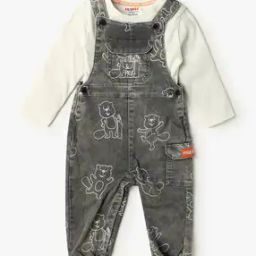 Boys Printed Dungaree & T-Shirt Set-picture-28