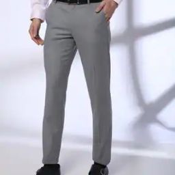 Men Slim Fit Flat-Front Trousers-image-42