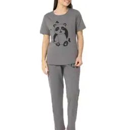 Cartoon Print T-Shirt & Pyjamas Set-image-40