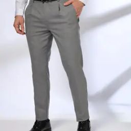 Men Slim Fit Pleat-Front Trousers-image-62