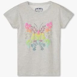 Girls Floral Embossed Slim Fit Round-Neck T-Shirt-image-80
