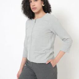 Striped Zip-Front Jacket with Welt Pockets-image-62
