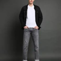 Men Lightly Washed Slim Fit Jeans-image-56