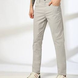 Men Flat-Front Slim Fit Trousers-image-33