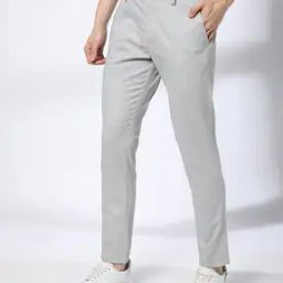Men Slim Fit Flat-Front Trousers-picture-40