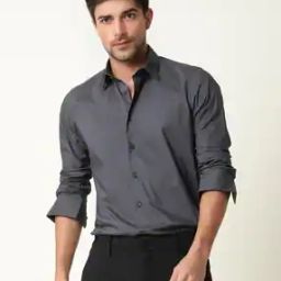 Men Spread-Collar Tailored Fit Shirt-image-86