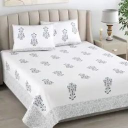 150 TC Floral Print King Bedsheet with Pillow Cover-31