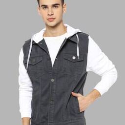 Colourblock Hooded Jacket with Flap Pockets-image-17