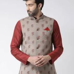 Men Sleeveless Regular Fit Nehru Jacket-21
