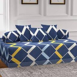 Set of 6 Geometric Print Diwan Set-1
