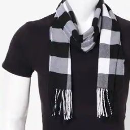 Checked Stole with Tassels-4