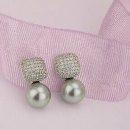 Silver-Plated Stone-Studded Stud Earrings-image-21