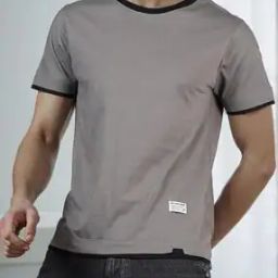 Shein Short Sleeves Contrast Layered Crew Tshirt-image-46