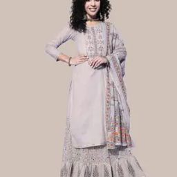 Floral Print Skirt-Suit Set with Dupatta-image-60