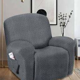 Geometric Print Stretchable Single Seater Recliner Cover-13