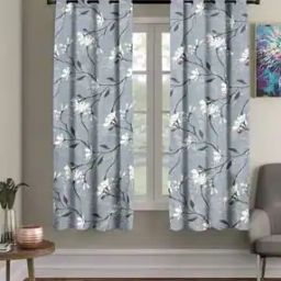 Set of 2 Floral Print Window Curtains-3