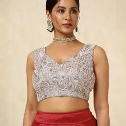 Women Embroidery Back Open Blouse-image-28