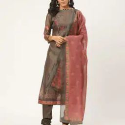 Embroidered Semi-Stitched Straight Dress Material-image-22