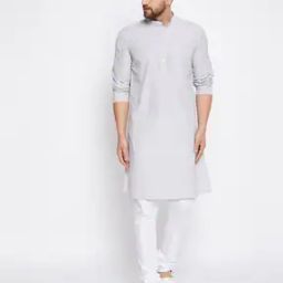 Striped Long Kurta with Patch Pocket-image-64