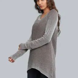 Striped High-Low Pullover-image-17