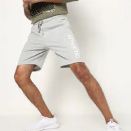 Typographic Print Shorts with Slip Pockets-image-33