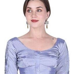 Women Round-Neck Front Open Blouse-35