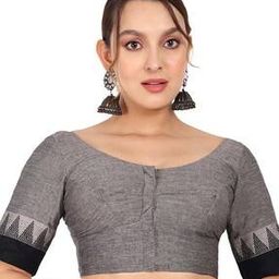Women Geometric Print Boat-Neck Front-Open Blouse-image-91