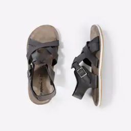 Panelled Flat Sandals with Buckle Strap-image-58
