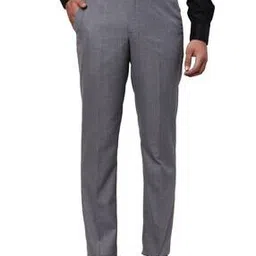 park avenue Men Checked Relaxed Fit Flat-Front Trousers-picture-38