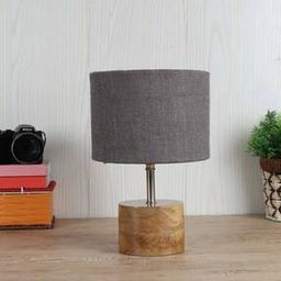 Devansh Grey Jute Shade with with wood lamp base .(JH87)-image-23