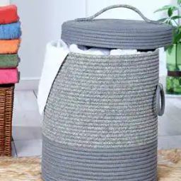 Colourblock Multipurpose Laundry Basket with Lid-25