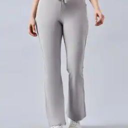 Women Straight Track Pants with Drawstring Waist-image-106