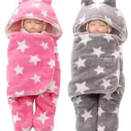 Pack of 2  Star Print Hooded Wrap Blankets-image-15