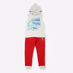Graphic Print Hooded T-shirt with Joggers-image-36