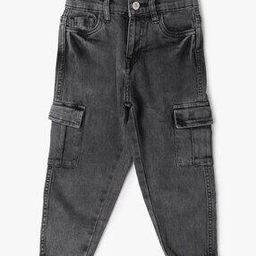 Boys Lightly Washed Cargo Jeans-picture-4